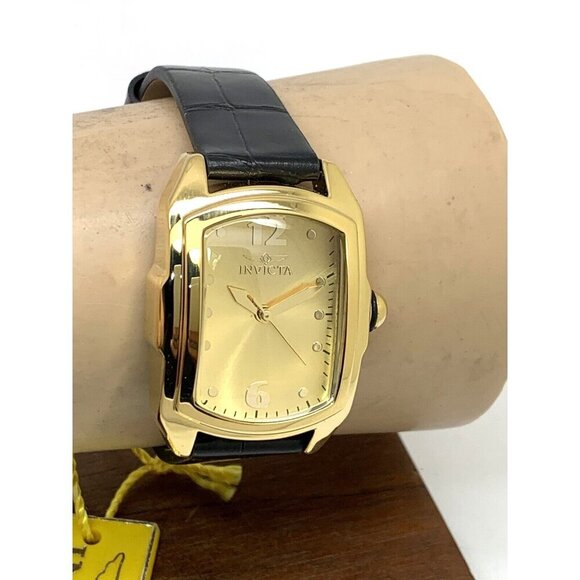 Invicta Women's Watch 35349 Lupah Quartz Special Edition Gold Black Leather Band - Picture 10 of 13